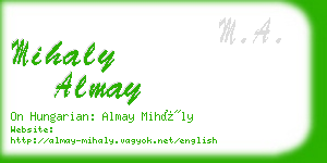 mihaly almay business card